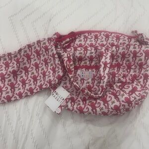 Roller Rabbit Pink Monkey Print Bag